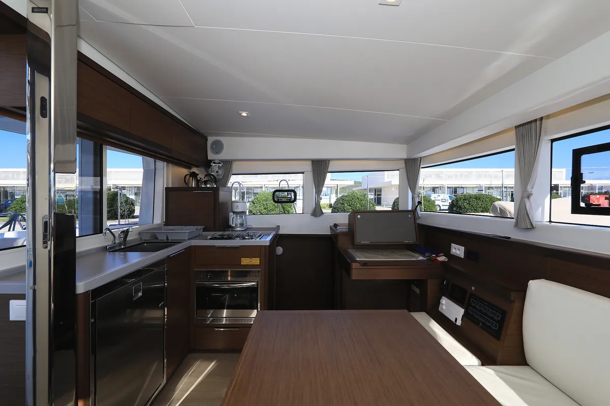 Galley of Gimme Kiss, a Lagoon 40 catamaran at Općina Sukošan, Croatia