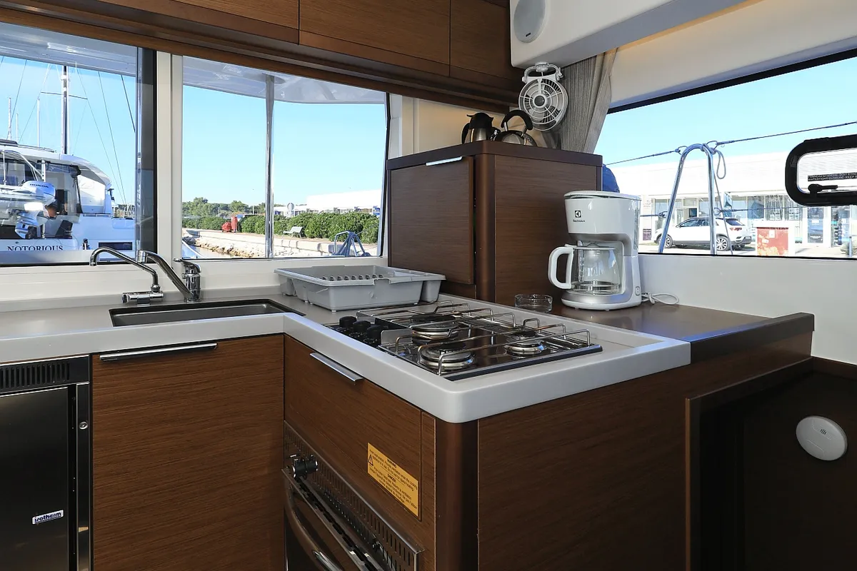 Galley of Gimme Kiss, a Lagoon 40 catamaran at Općina Sukošan, Croatia