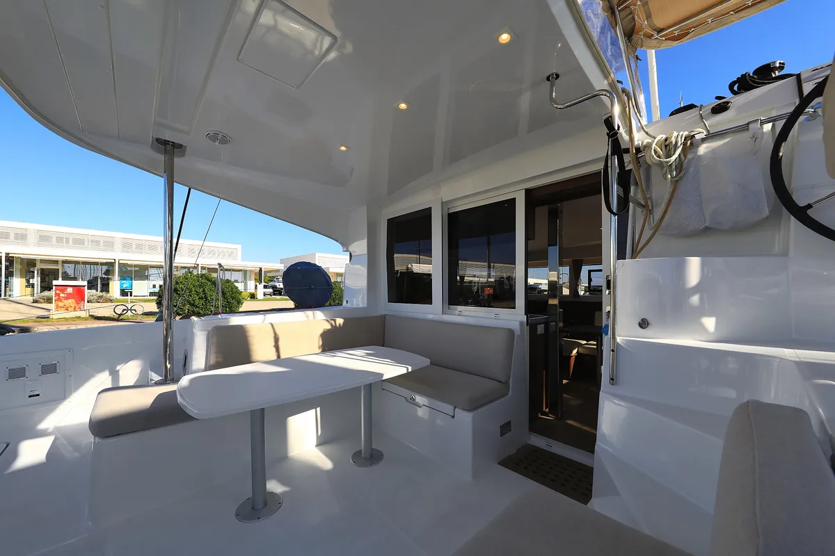 Deck of Gimme Kiss, a Lagoon 40 catamaran at Općina Sukošan, Croatia