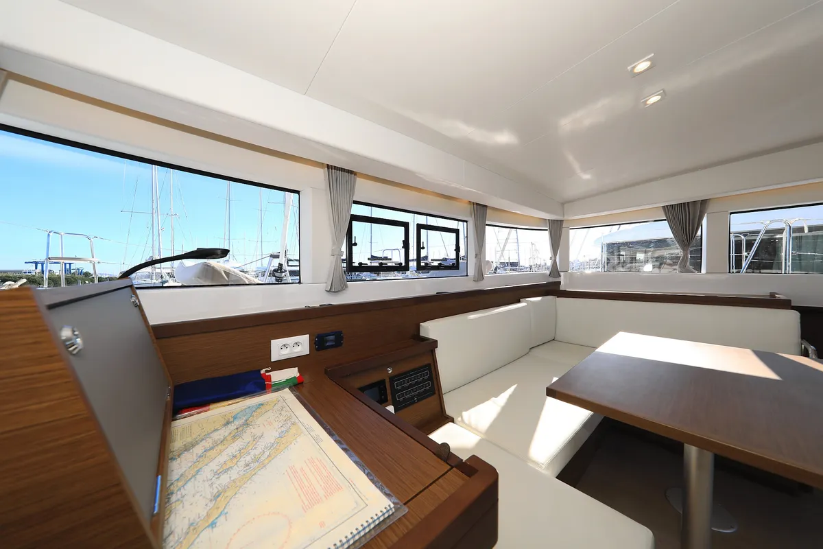 Salon of Gimme Kiss, a Lagoon 40 catamaran at Općina Sukošan, Croatia