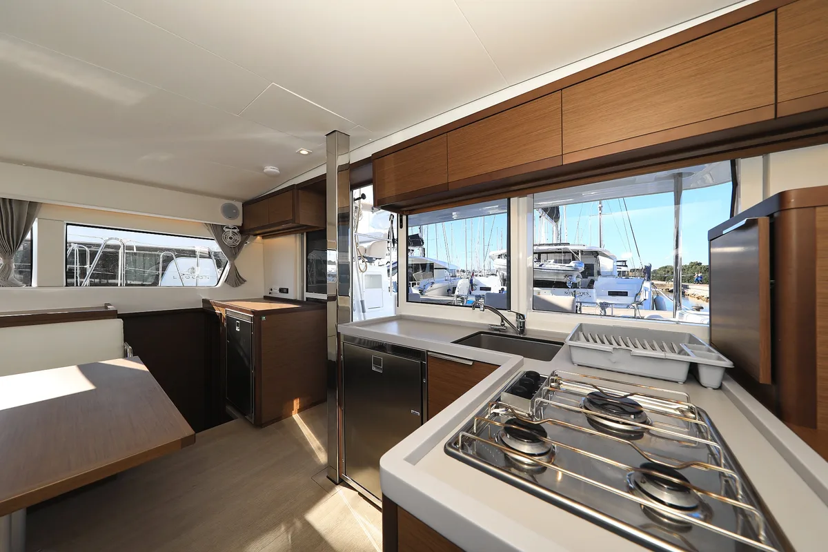 Galley of Gimme Kiss, a Lagoon 40 catamaran at Općina Sukošan, Croatia