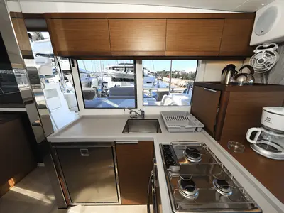 Galley of Gimme Kiss, a Lagoon 40 catamaran at Općina Sukošan, Croatia