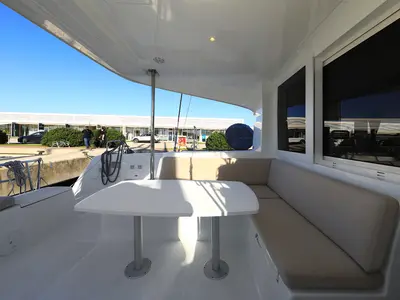 Deck of Gimme Kiss, a Lagoon 40 catamaran at Općina Sukošan, Croatia
