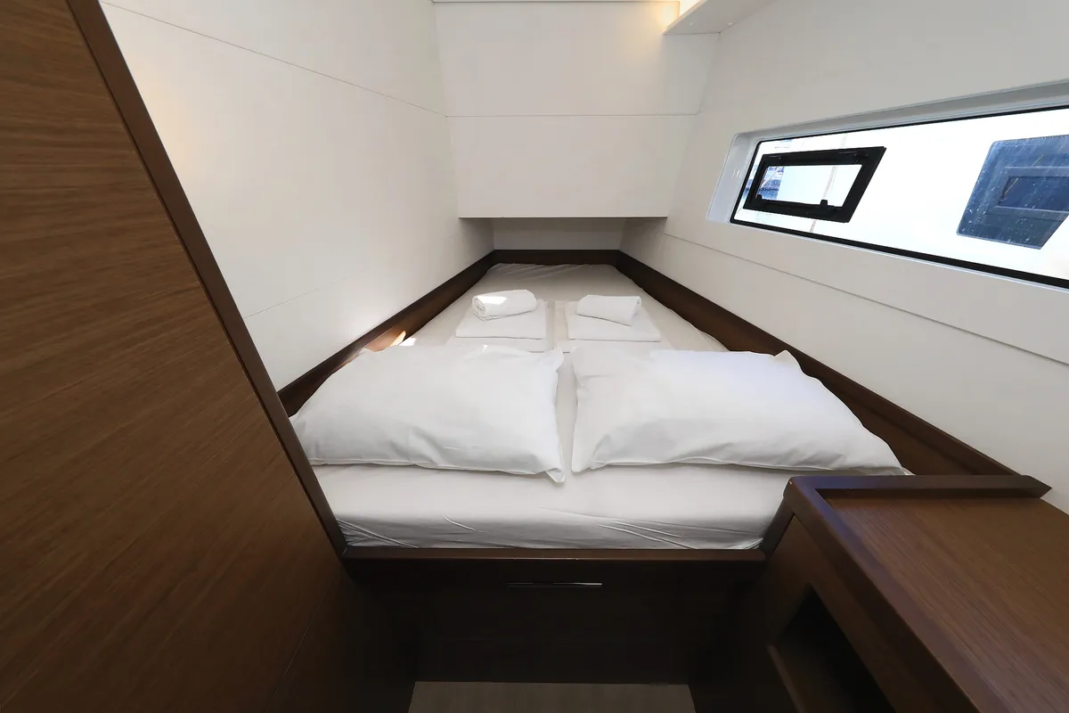 Cabin on Gimme Kiss, a Lagoon 40 catamaran at Općina Sukošan, Croatia