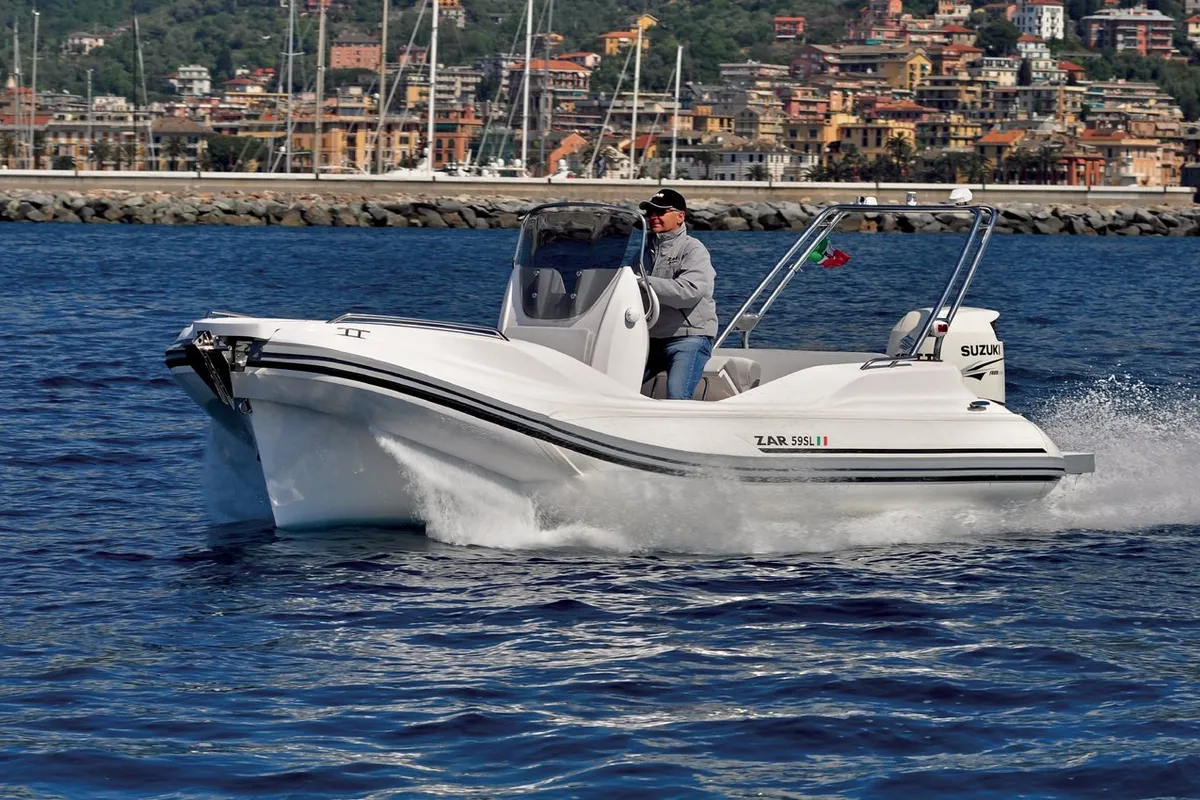 Bollichina, a ZAR 59 SL RIB at Sant Antoni de Portmany, Spain