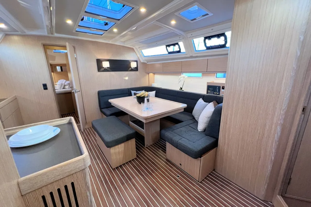 Salon of Noelle, a Bavaria Cruiser 46 sailboat at Grad Pula, Croatia