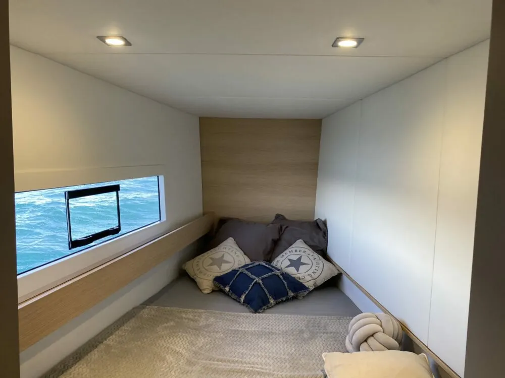 Cabin on Freya II, a Aventura 37 catamaran at Pirovac, Croatia