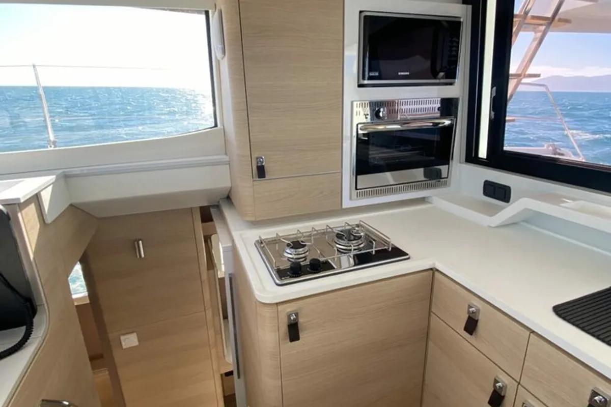Galley of Freya II, a Aventura 37 catamaran at Pirovac, Croatia