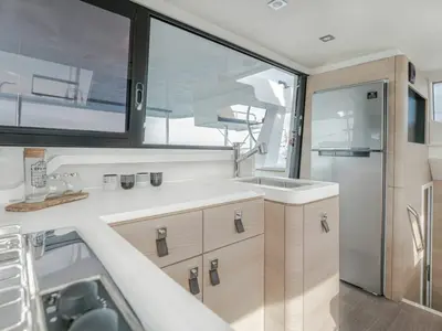 Galley of Freya II, a Aventura 37 catamaran at Pirovac, Croatia