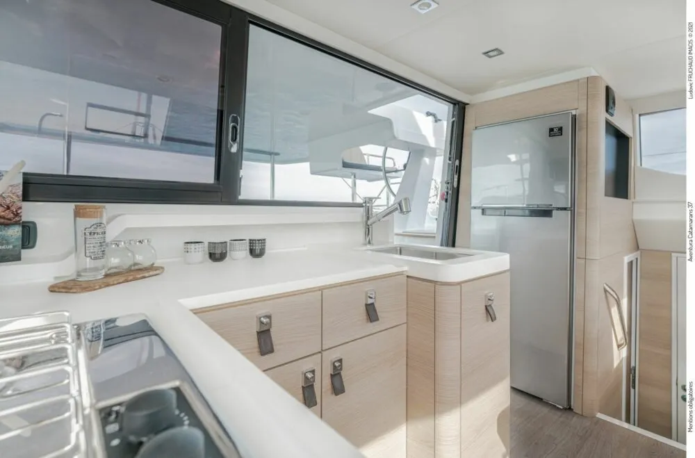 Galley of Freya II, a Aventura 37 catamaran at Pirovac, Croatia