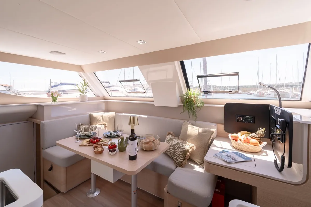 Freya II, a Aventura 37 catamaran at Pirovac, Croatia