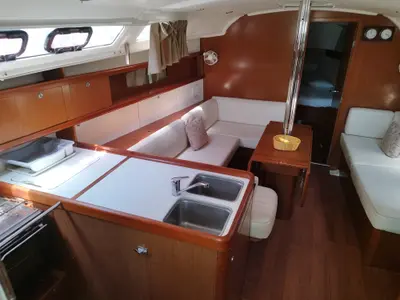 Galley of Mina, a Beneteau Oceanis 37 sailboat at Municipal Unit of Nea Peramos, Greece