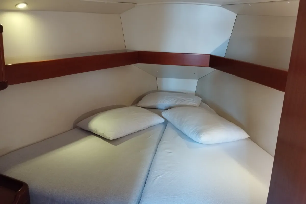 Cabin on Mina, a Beneteau Oceanis 37 sailboat at Municipal Unit of Nea Peramos, Greece