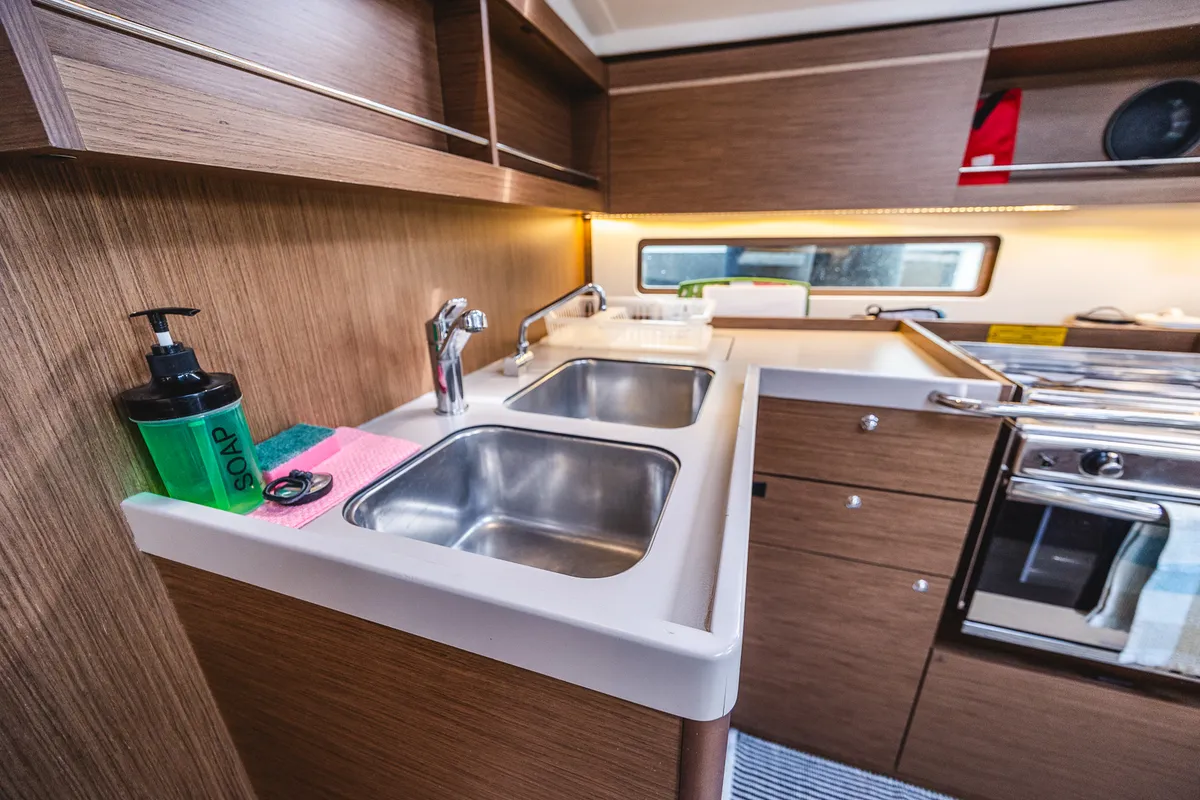 Cabin on Elma, a Beneteau Oceanis 40.1 sailboat at Municipal Unit of Lefkada, Greece