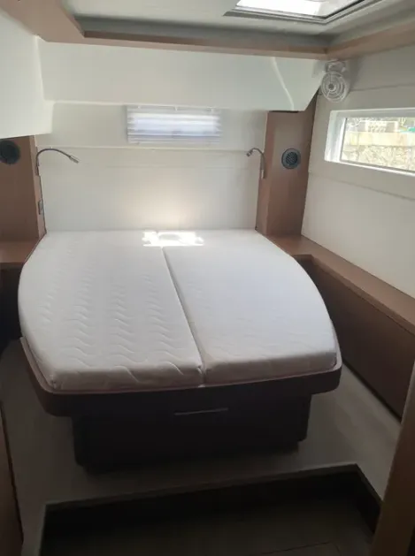 Cabin on Cavo D Oro, a Lagoon 46 catamaran at Athens, Greece