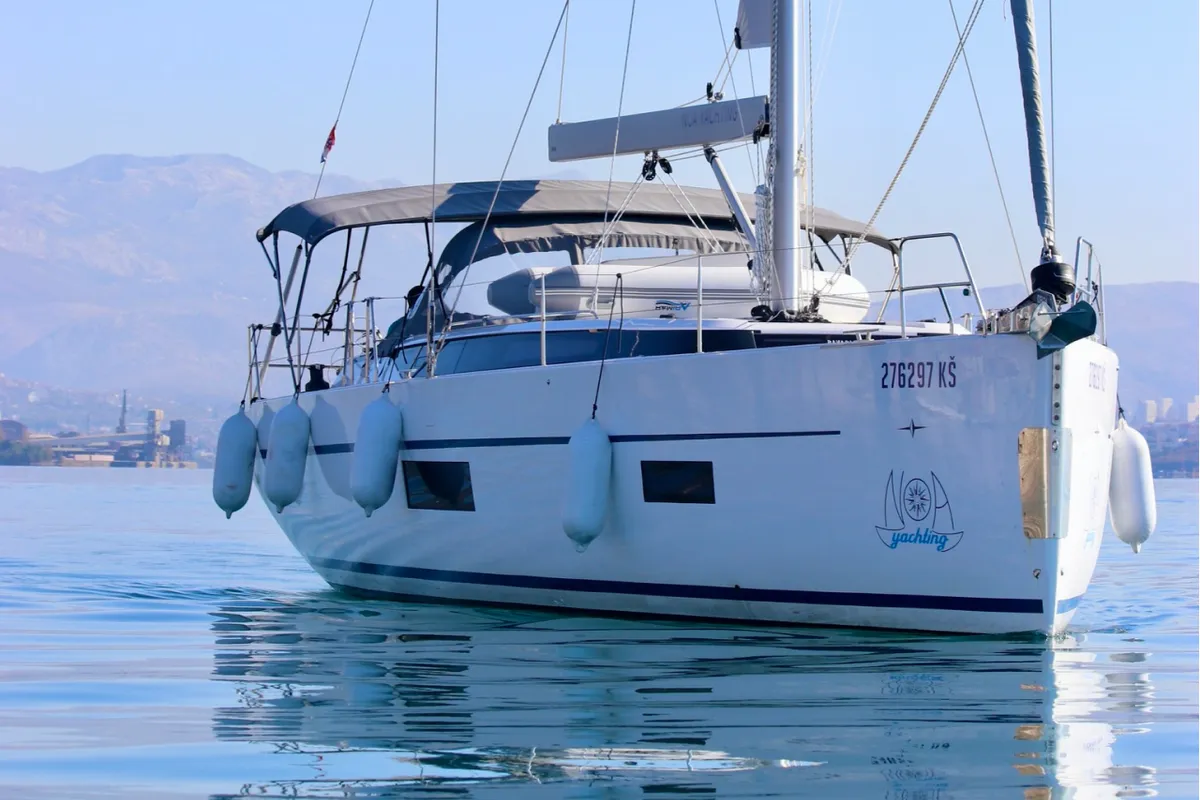 Exterior view of Size Matters, a Bavaria C50 Holiday sailboat at Kaštela, Croatia