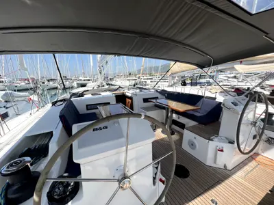 Cockpit of Size Matters, a Bavaria C50 Holiday sailboat at Kaštela, Croatia