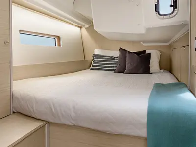 Cabin on La Mer, a Beneteau Oceanis 40.1 sailboat at Athens, Greece