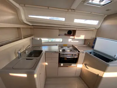 Galley of La Mer, a Beneteau Oceanis 40.1 sailboat at Athens, Greece