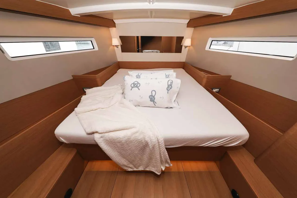 Cabin on Follow your Dream, a Jeanneau Sun Odyssey 440 sailboat at Grad Biograd na Moru, Croatia