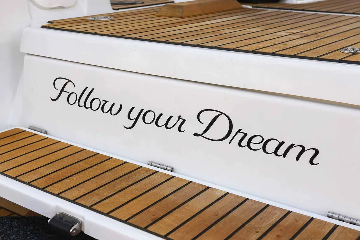 Exterior view of Follow your Dream, a Jeanneau Sun Odyssey 440 sailboat at Grad Biograd na Moru, Croatia