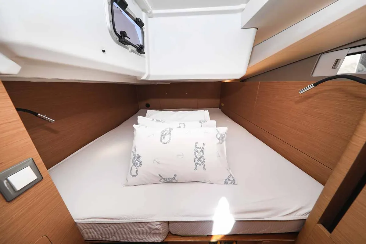 Cabin on Follow your Dream, a Jeanneau Sun Odyssey 440 sailboat at Grad Biograd na Moru, Croatia