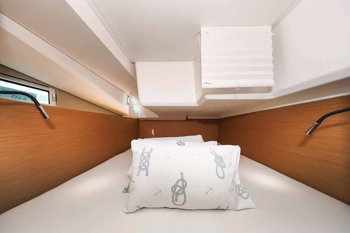 Cabin on Follow your Dream, a Jeanneau Sun Odyssey 440 sailboat at Grad Biograd na Moru, Croatia