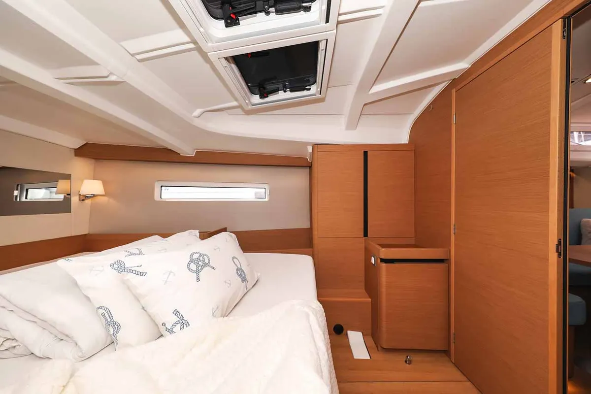 Cabin on Follow your Dream, a Jeanneau Sun Odyssey 440 sailboat at Grad Biograd na Moru, Croatia