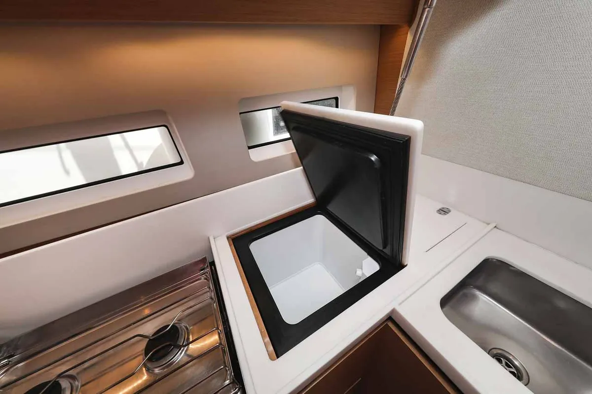 Galley of Follow your Dream, a Jeanneau Sun Odyssey 440 sailboat at Grad Biograd na Moru, Croatia