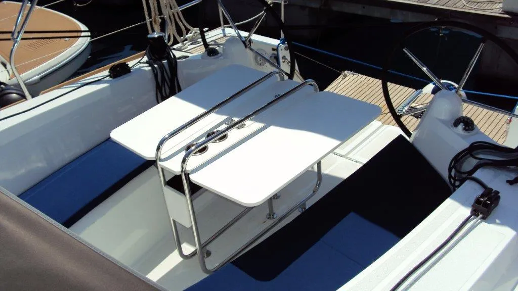 Deck of Gemma, a Jeanneau Sun Odyssey 349 sailboat at Grad Pula, Croatia