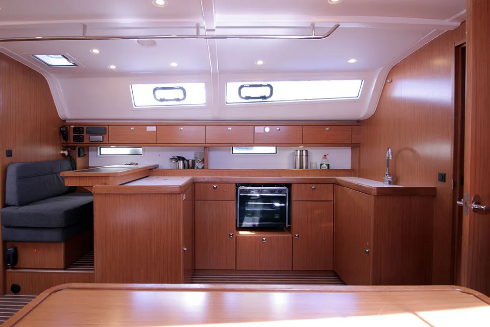 Galley of Firewall, a Bavaria Cruiser 51 sailboat at Llucmajor, Spain