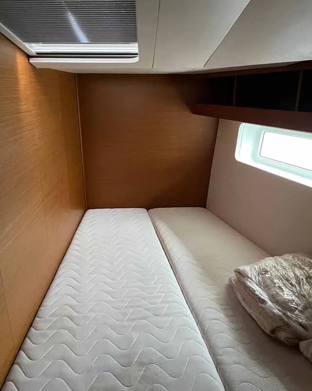Cabin on Duca del Sale, a Jeanneau 54 sailboat at Castellammare di Stabia, Italy