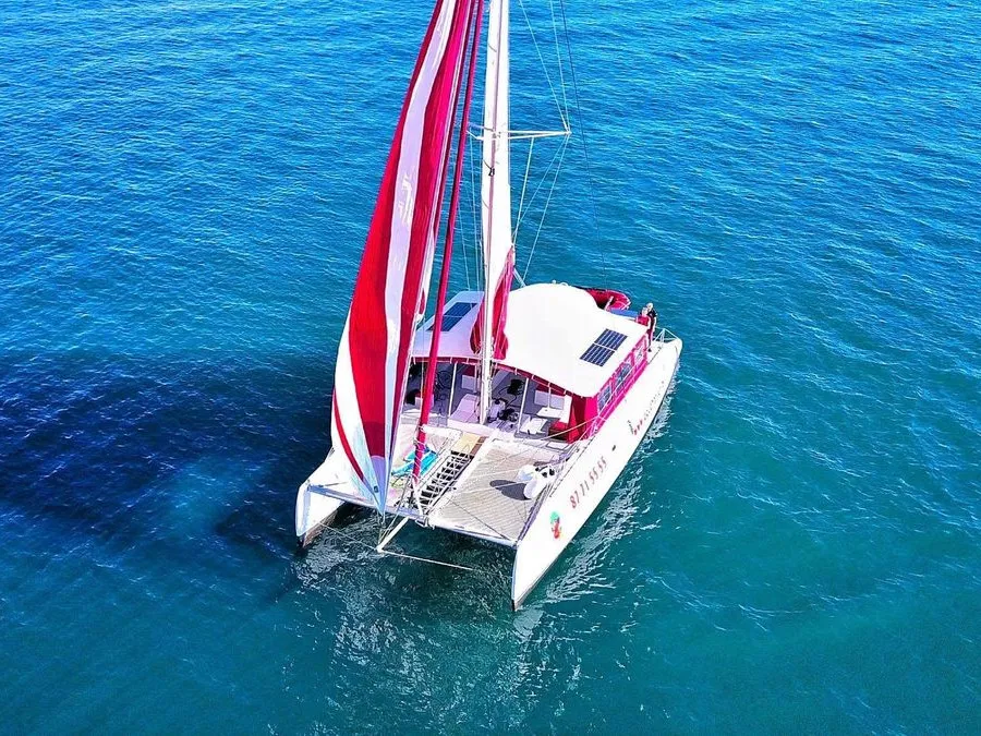 Exterior view of Poevasion, a Gulet Ocean Voyager 53 catamaran at Papeete, France