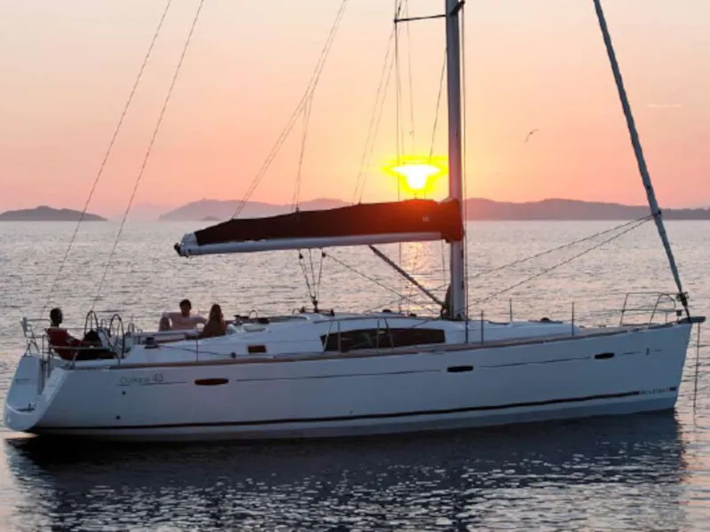 Exterior view of Gilda, a Beneteau Oceanis 43 sailboat at Athens, Greece