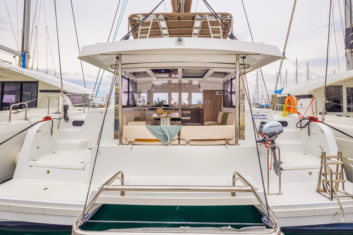 Sole Mio, a Bali Catspace catamaran at Municipal Unit of Nea Peramos, Greece