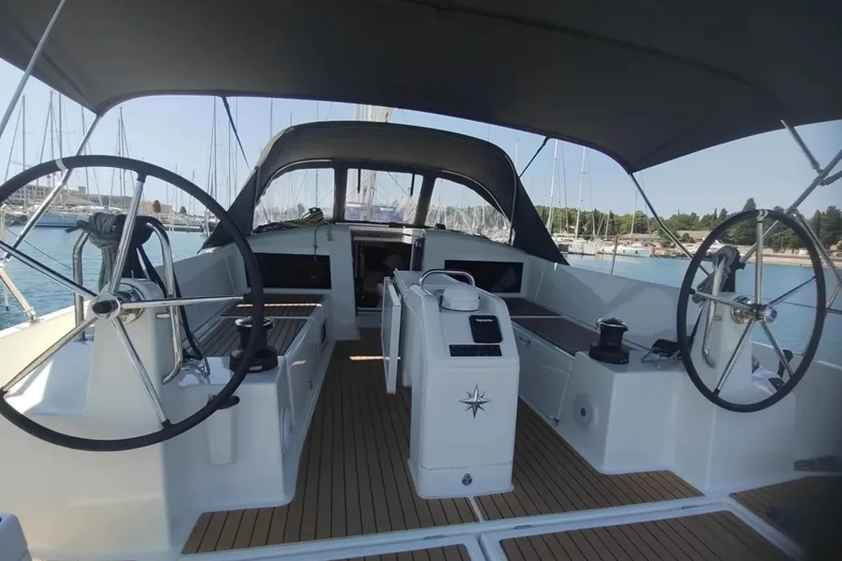 Exterior view of Leona, a Jeanneau Sun Odyssey 440 sailboat at Pula, Croatia