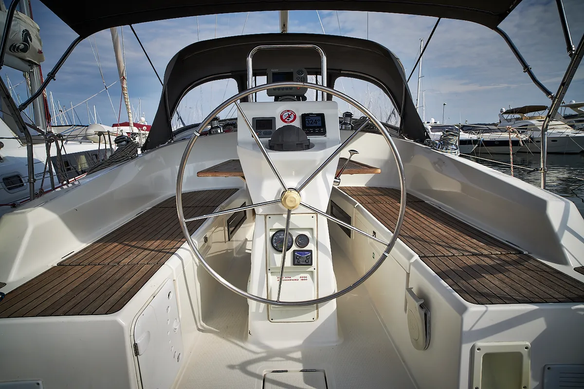White Pearl B, a Bavaria Cruiser 36 sailboat at Grad Biograd na Moru, Croatia