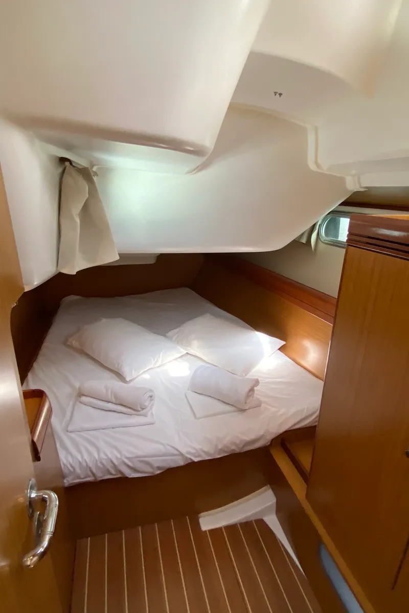 Cabin on Imagine, a Jeanneau Sun Odyssey 42 i sailboat at Kos, Greece