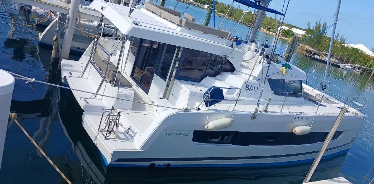 Knot A Fantasea, a Bali Catspace catamaran at Central Abaco, Bahamas