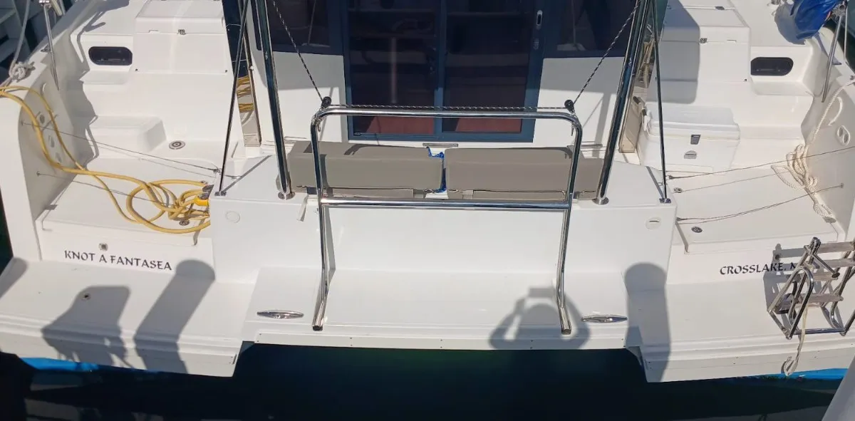 Knot A Fantasea, a Bali Catspace catamaran at Central Abaco, Bahamas