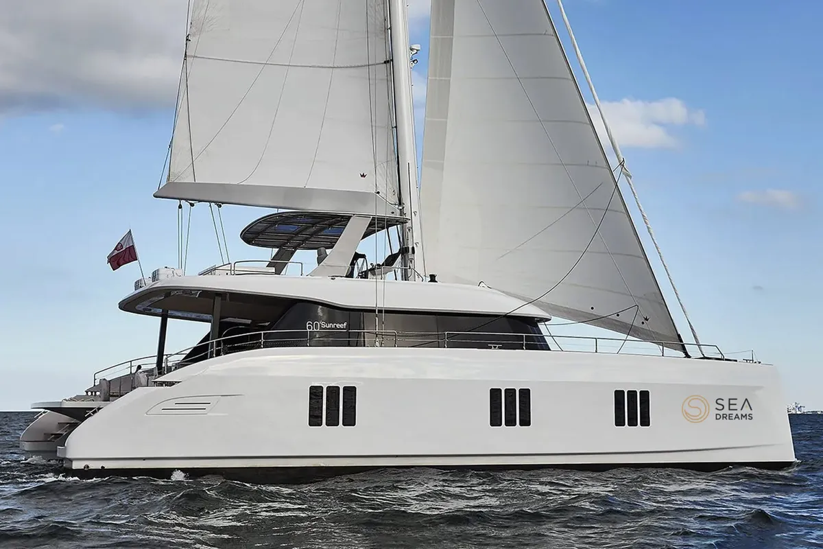 Sea Dreams, a Sunreef 60 catamaran at Kaštela, Croatia