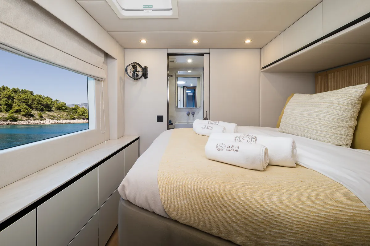 Sea Dreams, a Sunreef 60 catamaran at Kaštela, Croatia