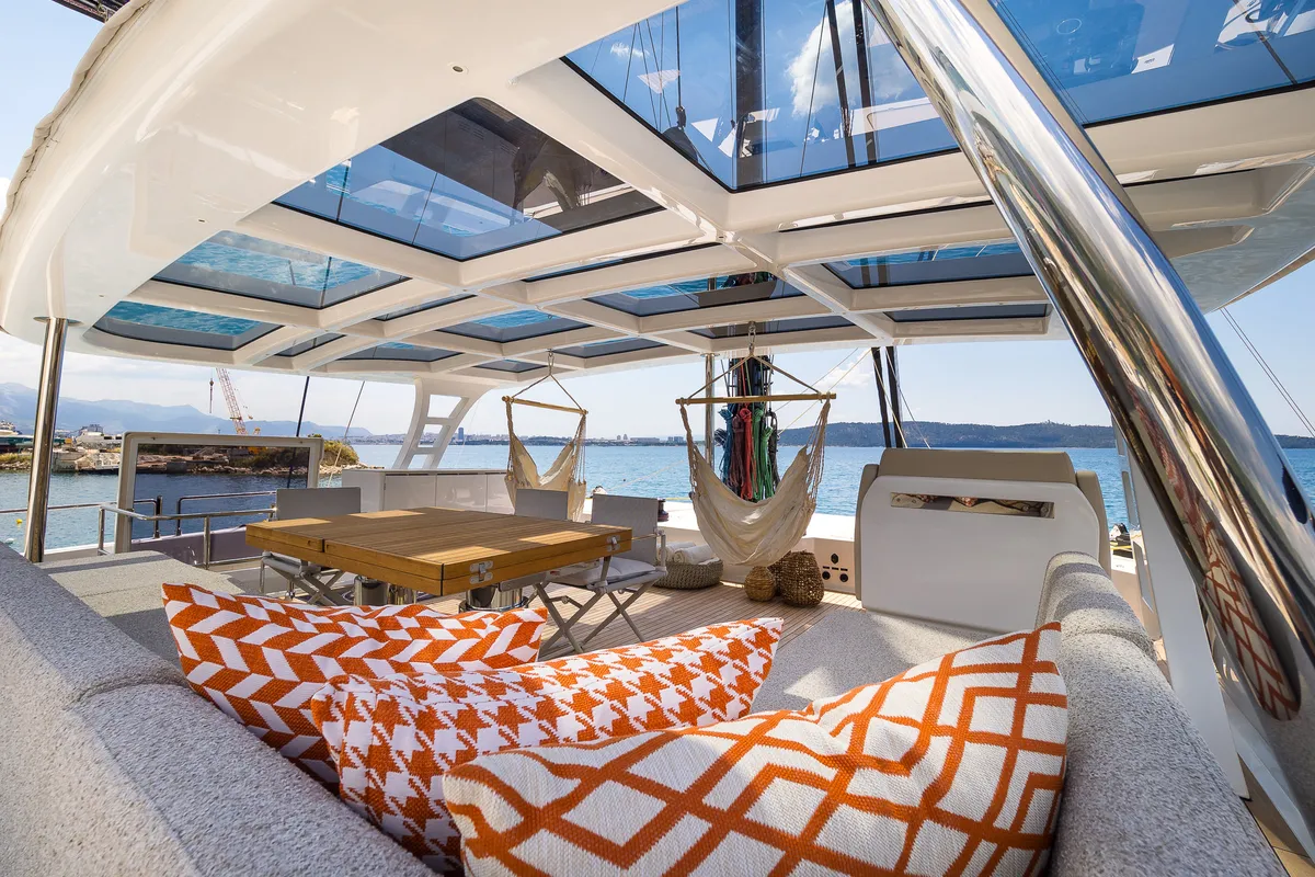 Sea Dreams, a Sunreef 60 catamaran at Kaštela, Croatia