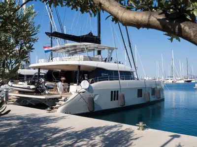 Sea Dreams, a Sunreef 60 catamaran at Kaštela, Croatia