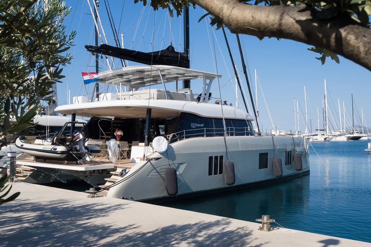 Sea Dreams, a Sunreef 60 catamaran at Kaštela, Croatia