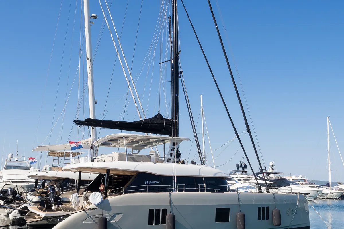 Sea Dreams, a Sunreef 60 catamaran at Kaštela, Croatia