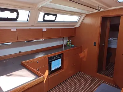 Galley of Bardolino, a Bavaria Cruiser 46 sailboat at Seget Donji, Croatia