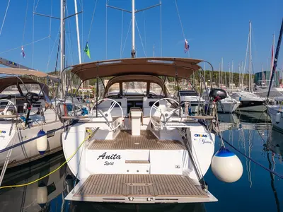 Cockpit of ANITA, a Elan Impression 45 sailboat at Split, Croatia