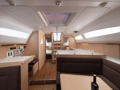 Salon of ANITA, a Elan Impression 45 sailboat at Split, Croatia