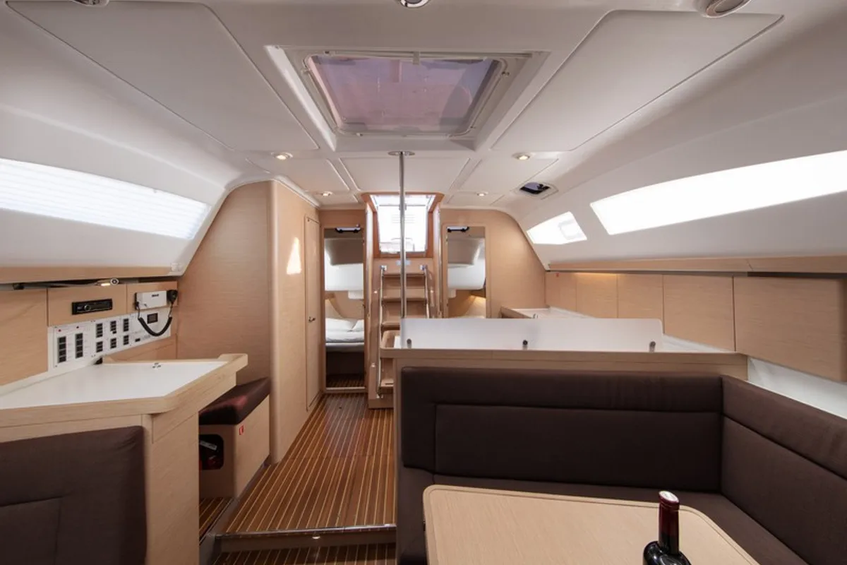 Salon of ANITA, a Elan Impression 45 sailboat at Split, Croatia